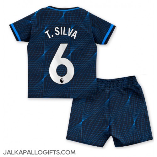 Chelsea Thiago Silva #6 Vieras Peliasu Lasten 2023-24 Lyhythihainen (+ Lyhyet housut)